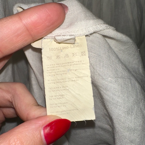 120% Lino White Dress with Silver Sequin Detail 100% Linen Size 12 (EU 44) - Picture 4 of 4